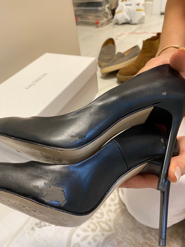 Siyah Rugan Deri Stiletto Topuklu Kadın Ayakkabı - Görsel 4