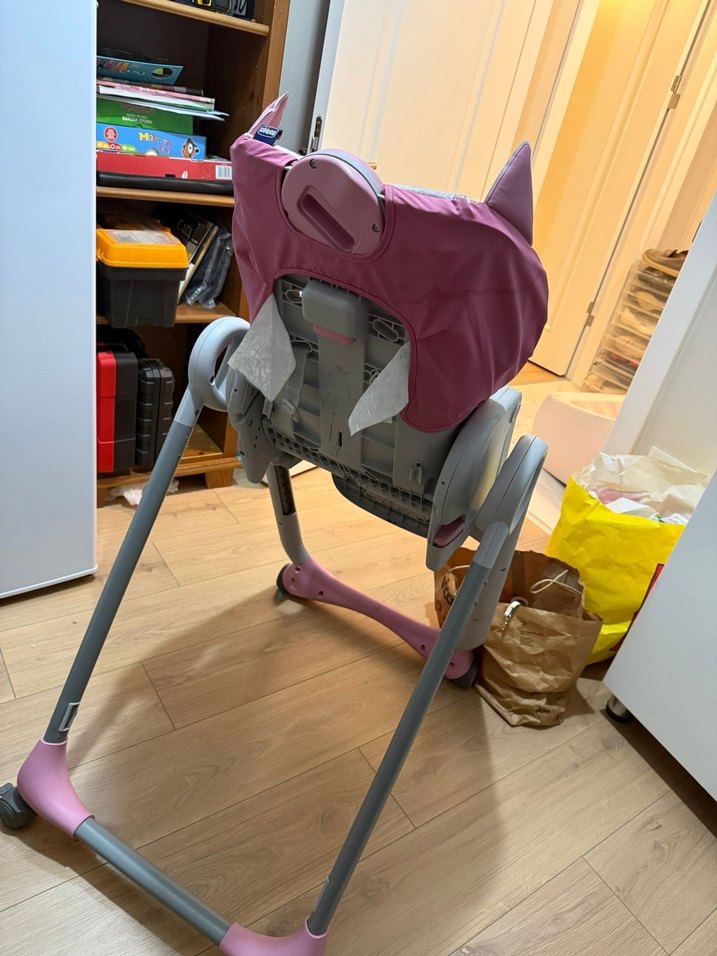 Pembe Gri Yüksek Sandalye - Görsel 3