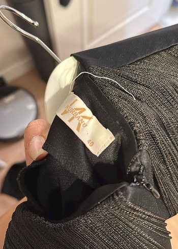 Uzun Siyah Drapeli Kadın Elbise - Görsel 3