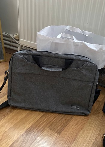 Gri Laptop Çantası Fermuarlı - Görsel 6