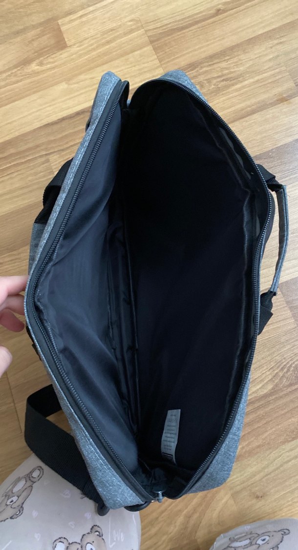 Gri Laptop Çantası Fermuarlı - Görsel 5