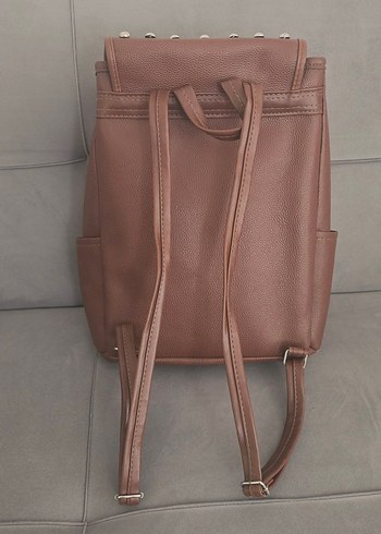Kahverengi Deri Kadın Sırt Çantası - Görsel 3