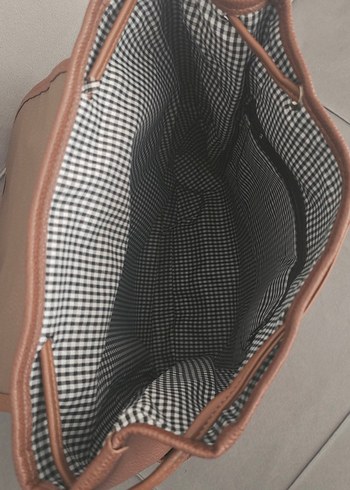 Kahverengi Deri Kadın Sırt Çantası - Görsel 4