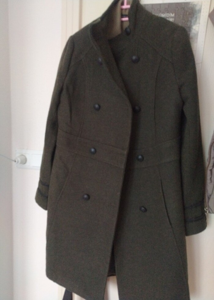 LCW haki kaşe kaban  - Görsel 5