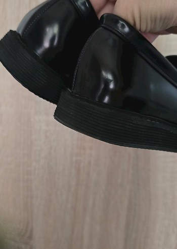 Siyah Rugan Hakiki Deri Kadın Loafer - Görsel 6