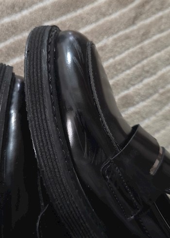 Siyah Rugan Hakiki Deri Kadın Loafer - Görsel 2