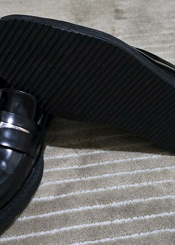 Siyah Rugan Hakiki Deri Kadın Loafer - Görsel 8