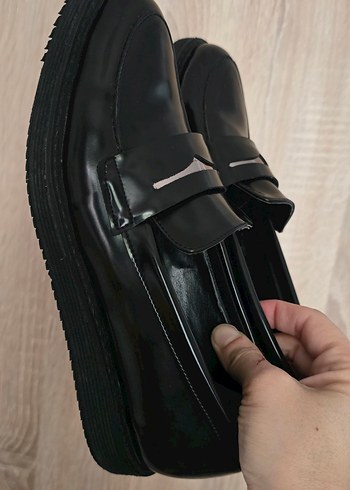 Siyah Rugan Hakiki Deri Kadın Loafer - Görsel 5