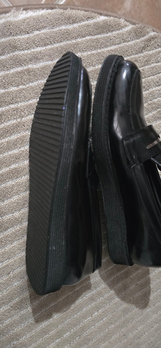 Siyah Rugan Hakiki Deri Kadın Loafer - Görsel 3