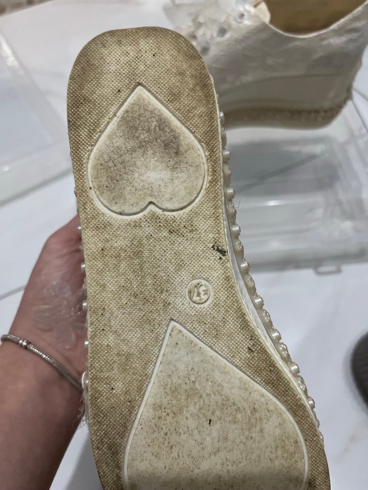 Beyaz Nakışlı Gelinlik Ayakkabı - Görsel 3