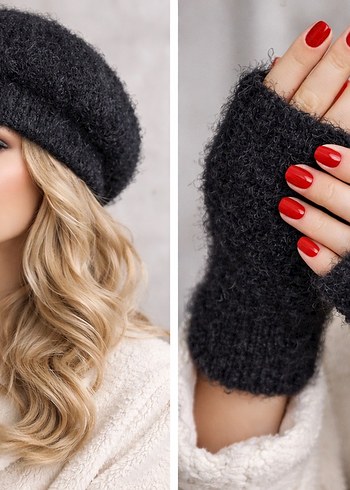 Ressam şapkası ve parmaksız eldiven - Görsel 3