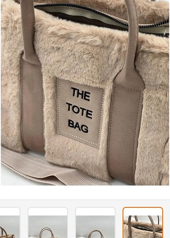 Bej Kürklü Günlük Kadın Omuz Çantası - Görsel 4