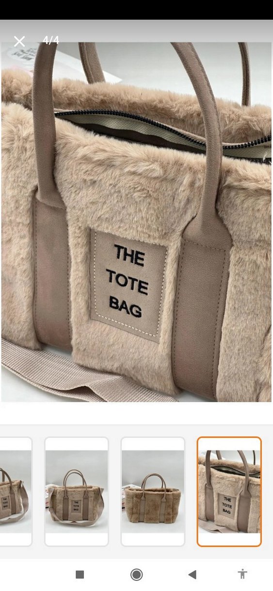 Bej Kürklü Günlük Kadın Omuz Çantası - Görsel 4