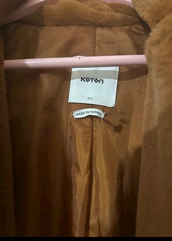 Kahverengi Kadın Suni Kürk Midi Ceket - Görsel 5