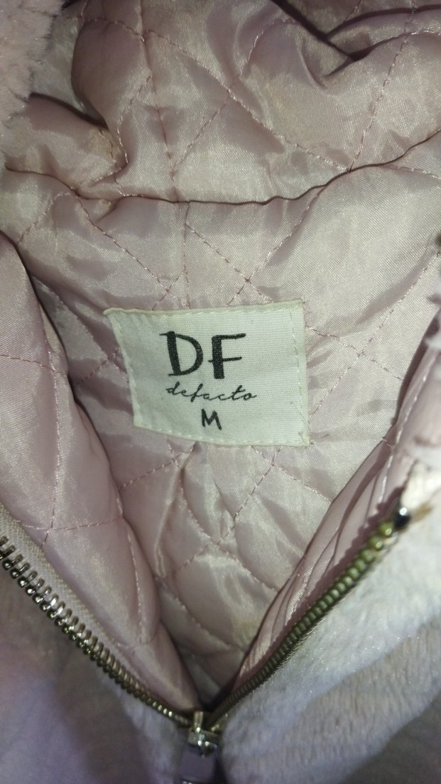 Pembe Kapüşonlu Kadın Peluş Mont - Görsel 4