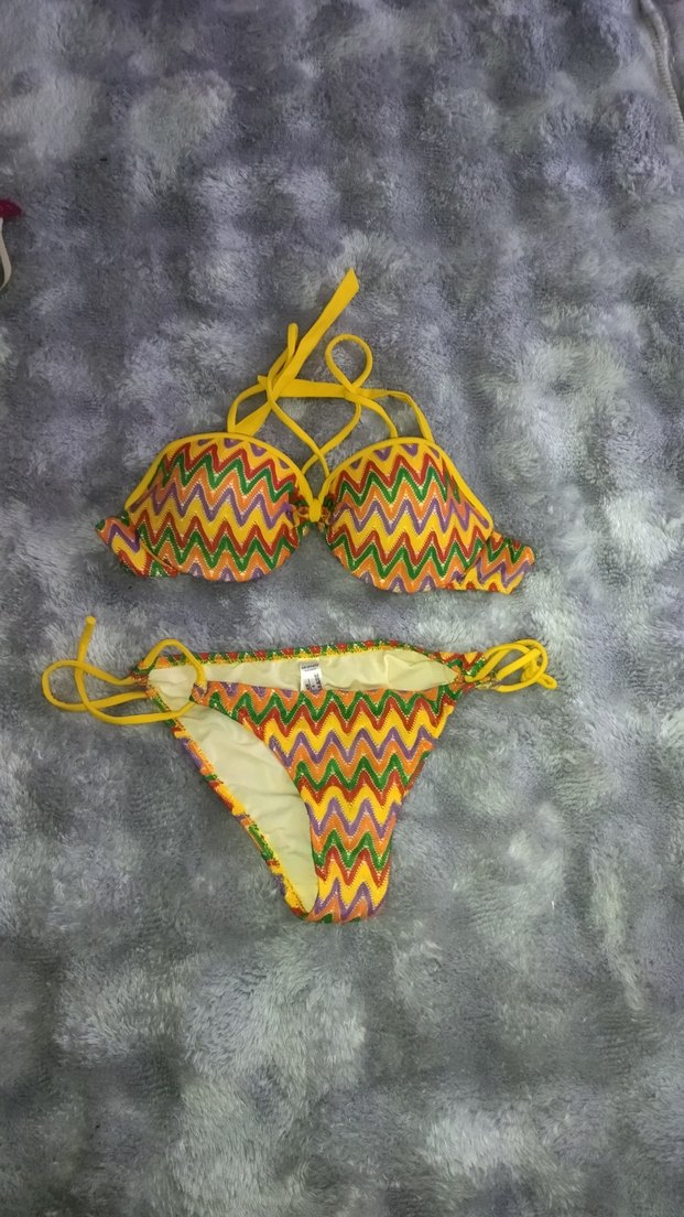 Renkli Bohem Örgü İpli Bikini takımı - Görsel 3