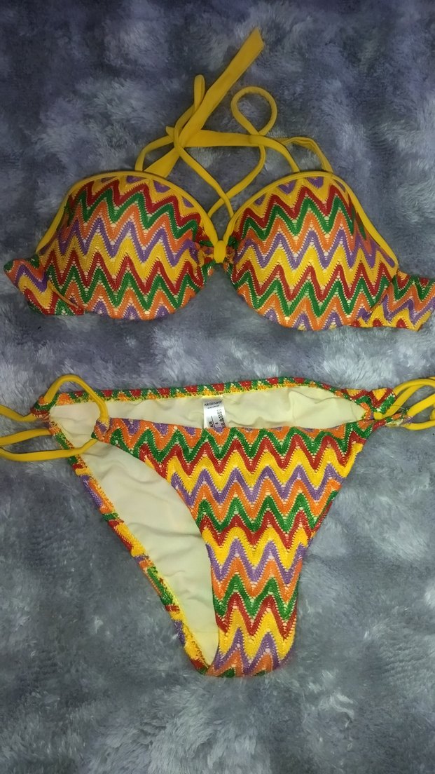 Renkli Bohem Örgü İpli Bikini takımı - Görsel 2