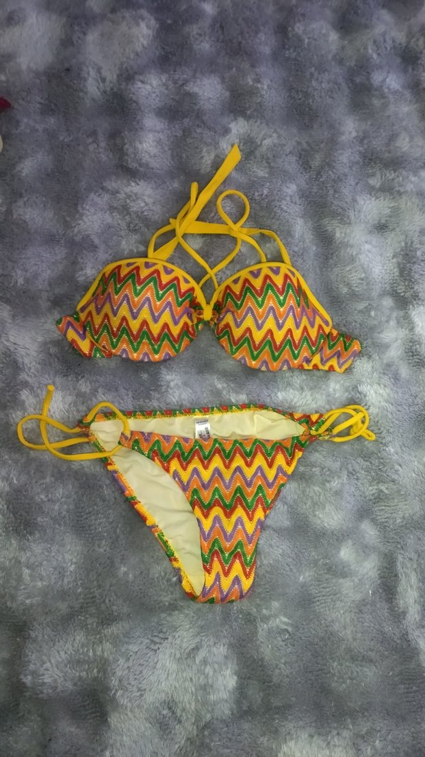 Renkli Bohem Örgü İpli Bikini takımı - Görsel 4