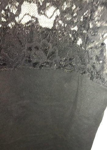 Dantelli Siyah Kolsuz Bluz - Görsel 5