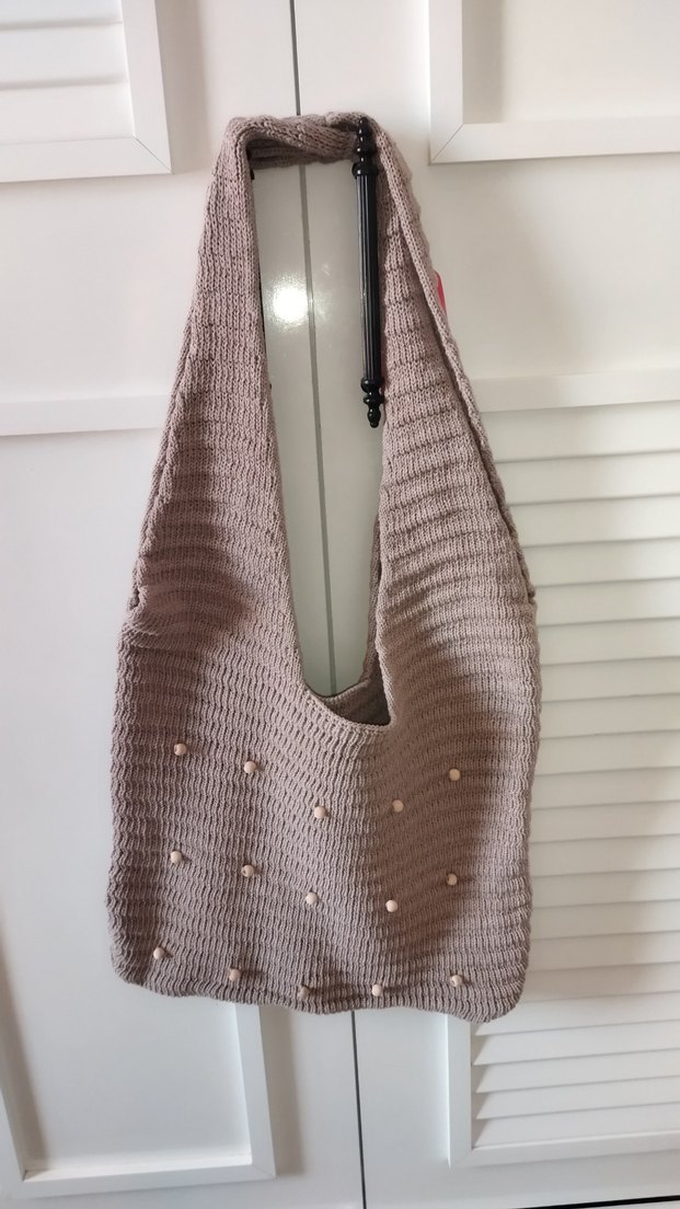 Bej Örgü Kadın Çanta - Görsel 2