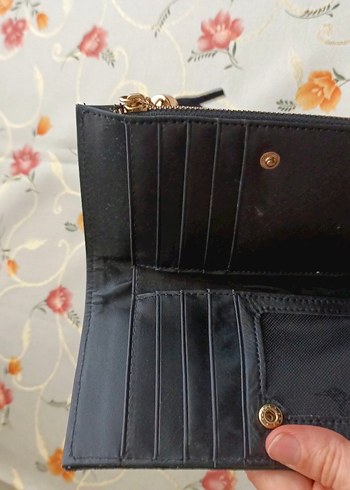 Fermuarlı Siyah Süet Kadın Cüzdan - Görsel 4