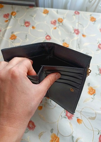 Fermuarlı Siyah Süet Kadın Cüzdan - Görsel 7