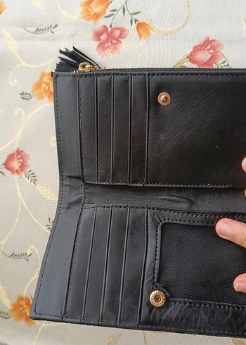 Fermuarlı Siyah Süet Kadın Cüzdan - Görsel 5