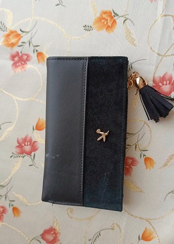 Fermuarlı Siyah Süet Kadın Cüzdan - Görsel 9