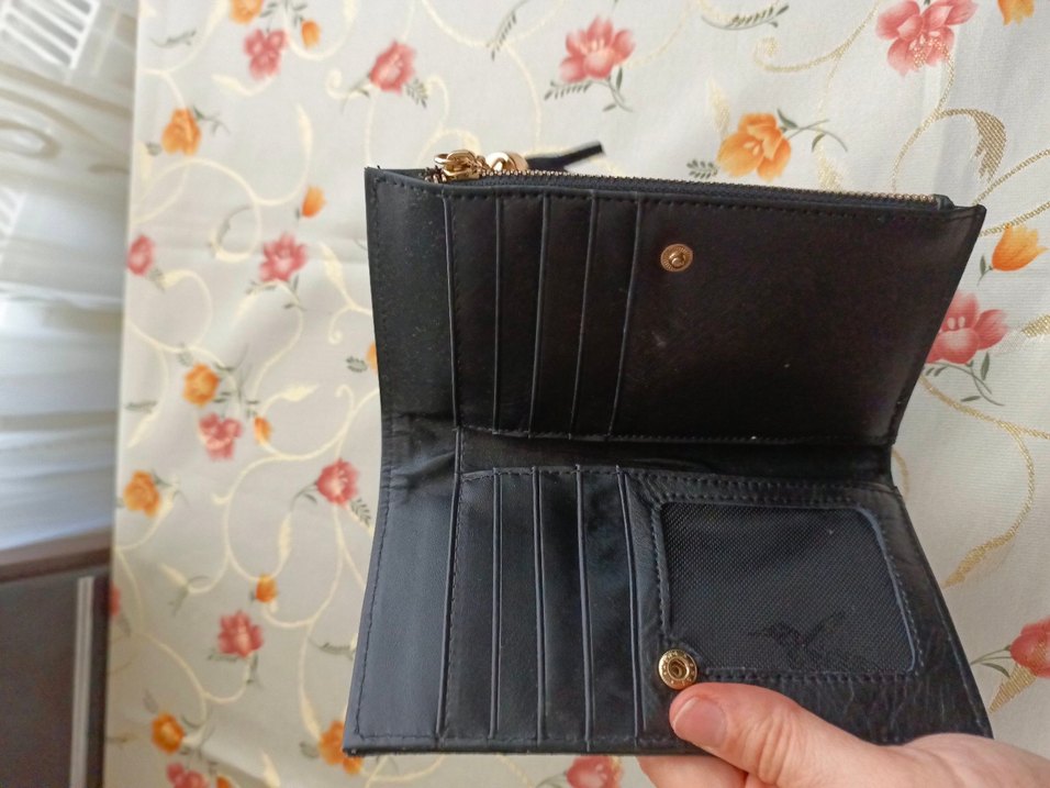 Fermuarlı Siyah Süet Kadın Cüzdan - Görsel 4