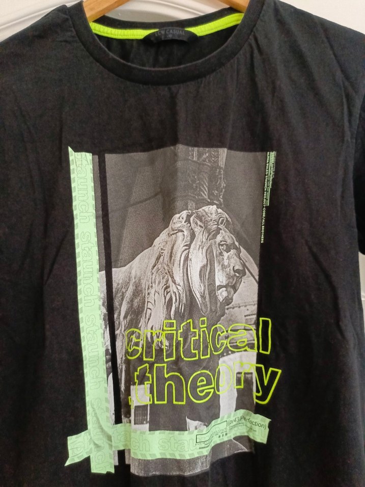 Siyah Baskılı Oversize Erkek Tişört - Görsel 5