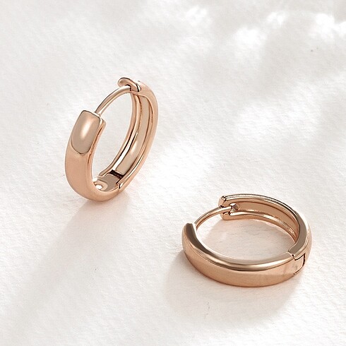 Diğer Xuping Rose Gold Düz Çelik Küpe