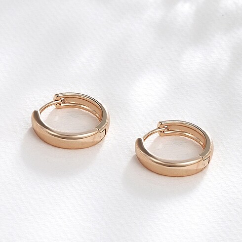  Beden Xuping Rose Gold Düz Çelik Küpe