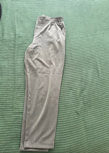 m Beden Gri Kadın Kumaş düz Kesim Pantolon #Pull&Bear