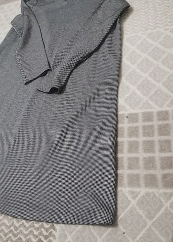 Gri Uzun Kollu Triko Midi Elbise - Görsel 4