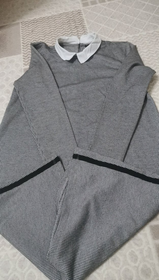 Gri Uzun Kollu Triko Midi Elbise - Görsel 2