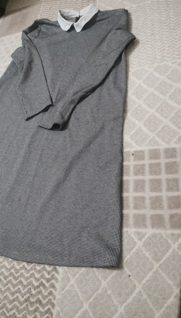 Gri Uzun Kollu Triko Midi Elbise - Görsel 4