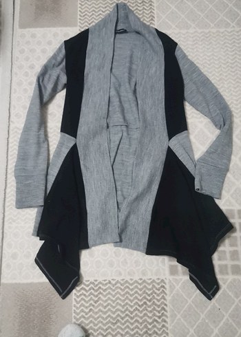 Gri Uzun Kollu Kadın Hırka - Görsel 4