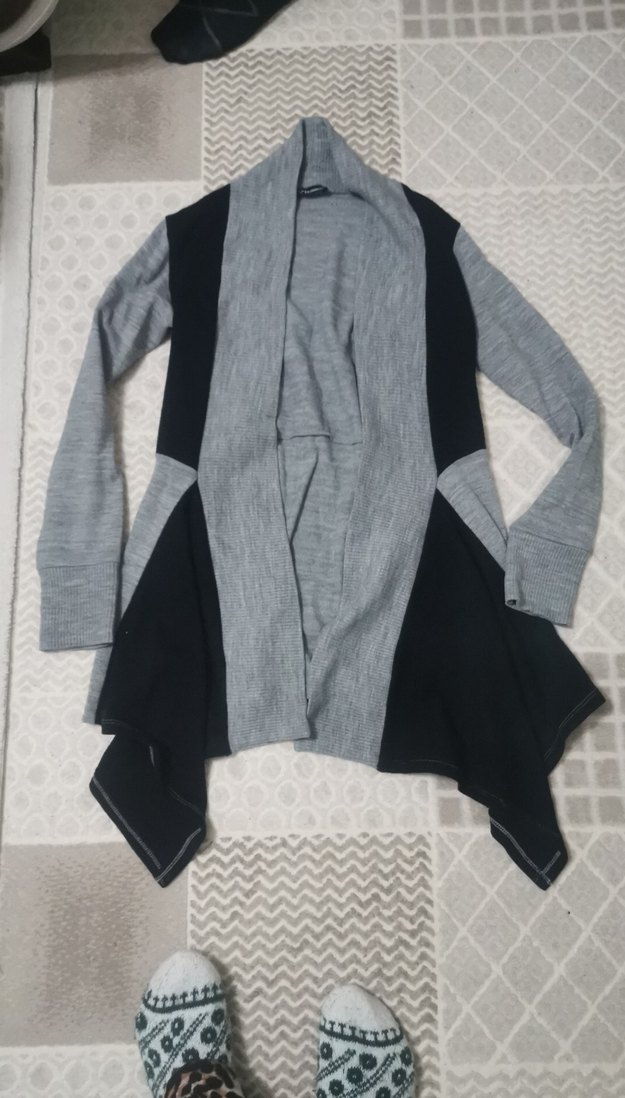 Gri Uzun Kollu Kadın Hırka - Görsel 4