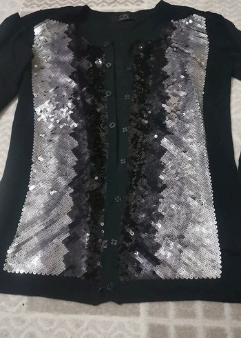 Gri Uzun Kollu Düğmeli Gotik Kadın hırka - Görsel 3