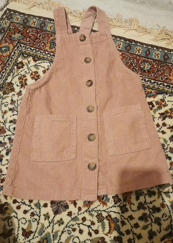 Düğmeli Kahverengi Bohem Kız Elbisesi - Görsel 3