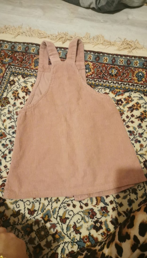 Düğmeli Kahverengi Bohem Kız Elbisesi - Görsel 2