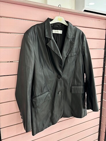 Bershka deri blazer ceket