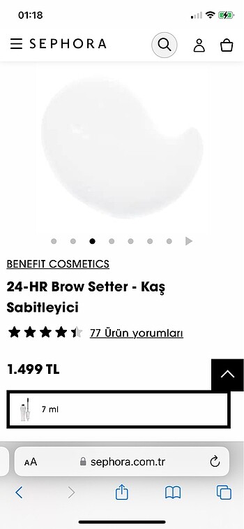  Beden Renk Benefit kaş sabitleyici
