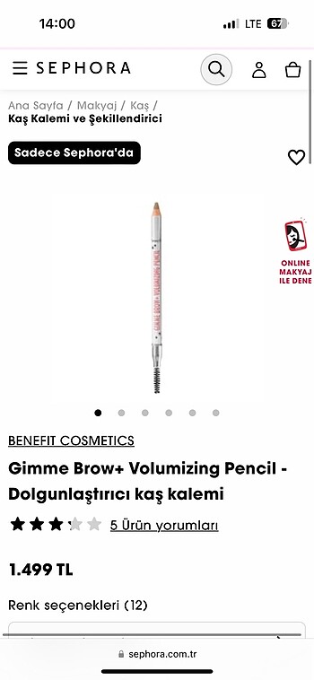 Benefit Gimme dolgunlaştırıcı kaş kalemi - Görsel 7