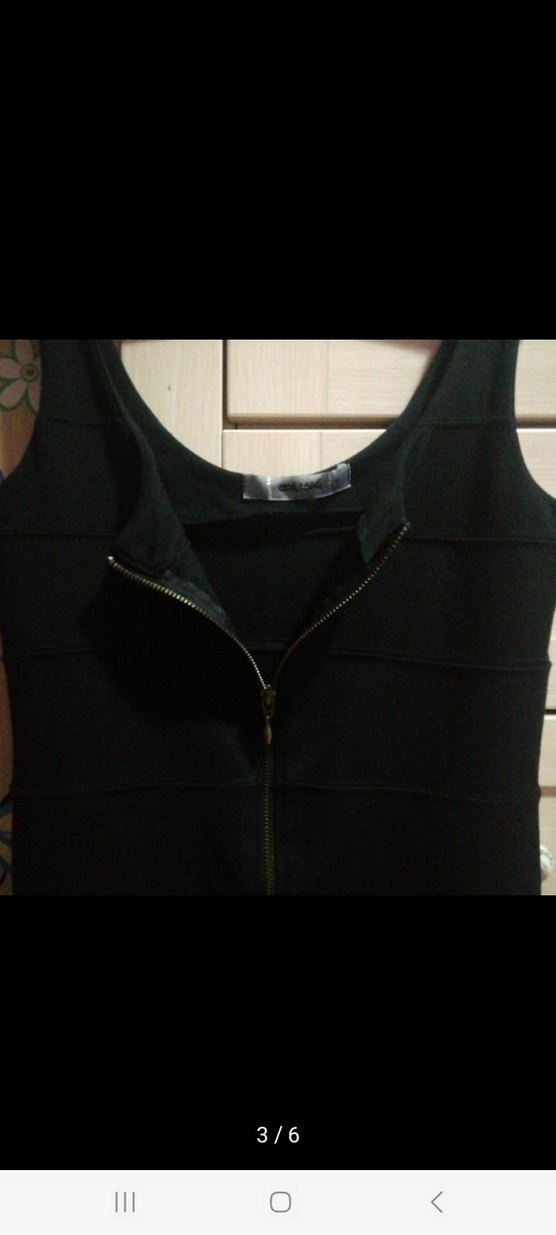 Siyah Fermuarlı Mini Elbise - Görsel 2