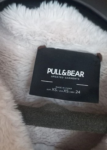 Pull and Bear Kürk Detaylı Kahverengi Süet Biker Ceket - Görsel 3