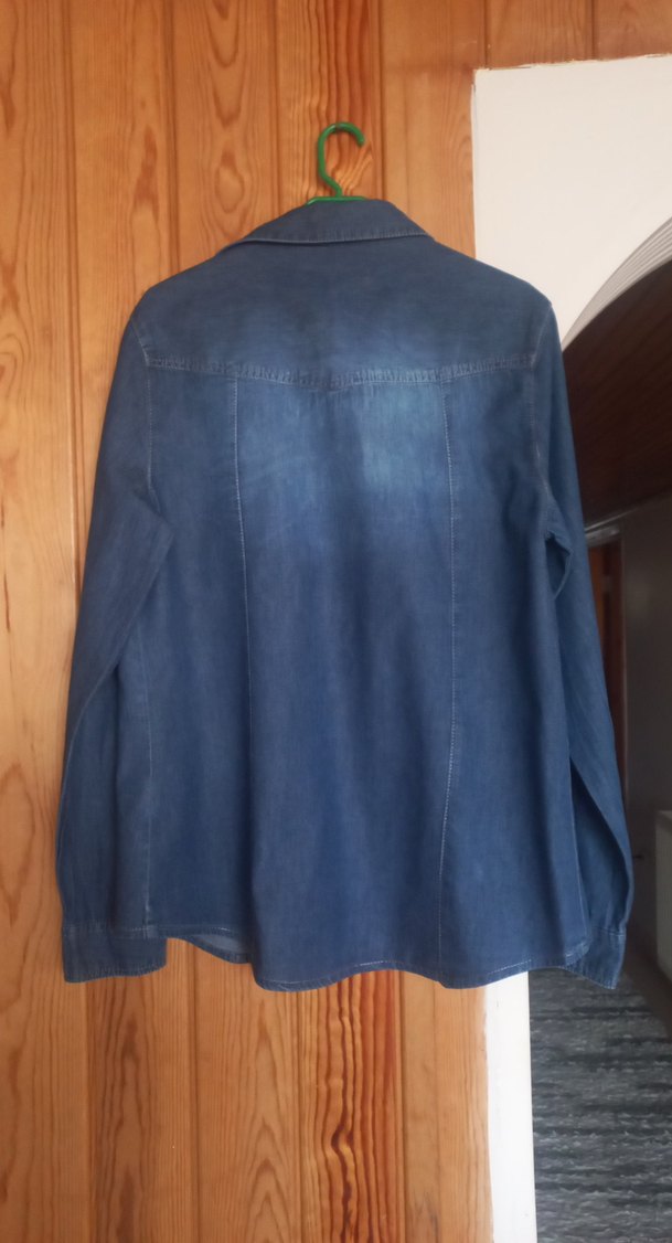 Koton Düğmeli Uzun Kollu Kadın Denim Gömlek - Görsel 3