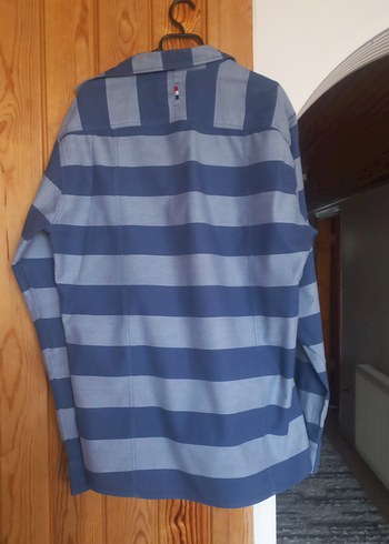 U.S. Polo Assn. Mavi Gri Çizgili Erkek Uzun Kollu Gömlek - Görsel 4