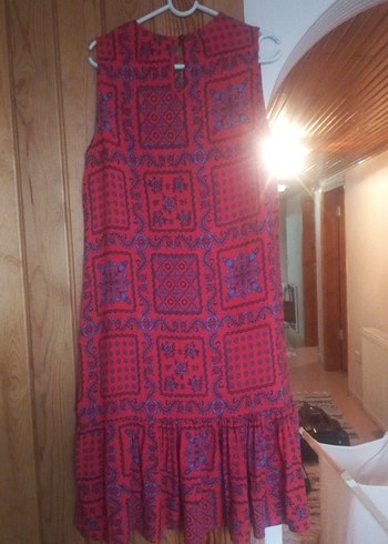 Kırmızı Bohem Desenli Hamile Tunik - Görsel 3