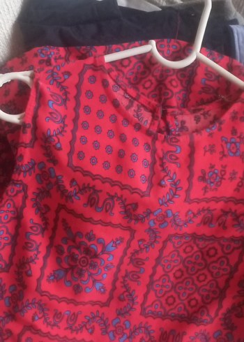 Kırmızı Bohem Desenli Hamile Tunik - Görsel 4